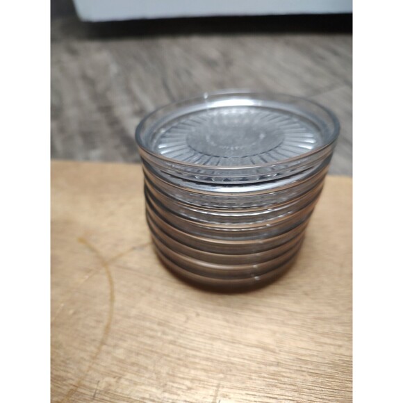 Tupperware Acrylic Drink Coasters 1671 Set of 8 Smokey Gray  Vintage - Picture 13 of 14